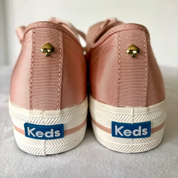 Kate Spade x Keds Triple Kick Pink Grosgrain Sneakers, ribbon laces, like new, 8 - Picture 7 of 16